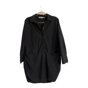 & Other Stories Dark Navy Blue Long Sleeve Shirt Dress